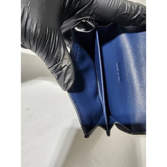 Authentic CELINE Grained Calfskin Small Trotteur Multifunction Flap Wallet Navy - Picture 7 of 11